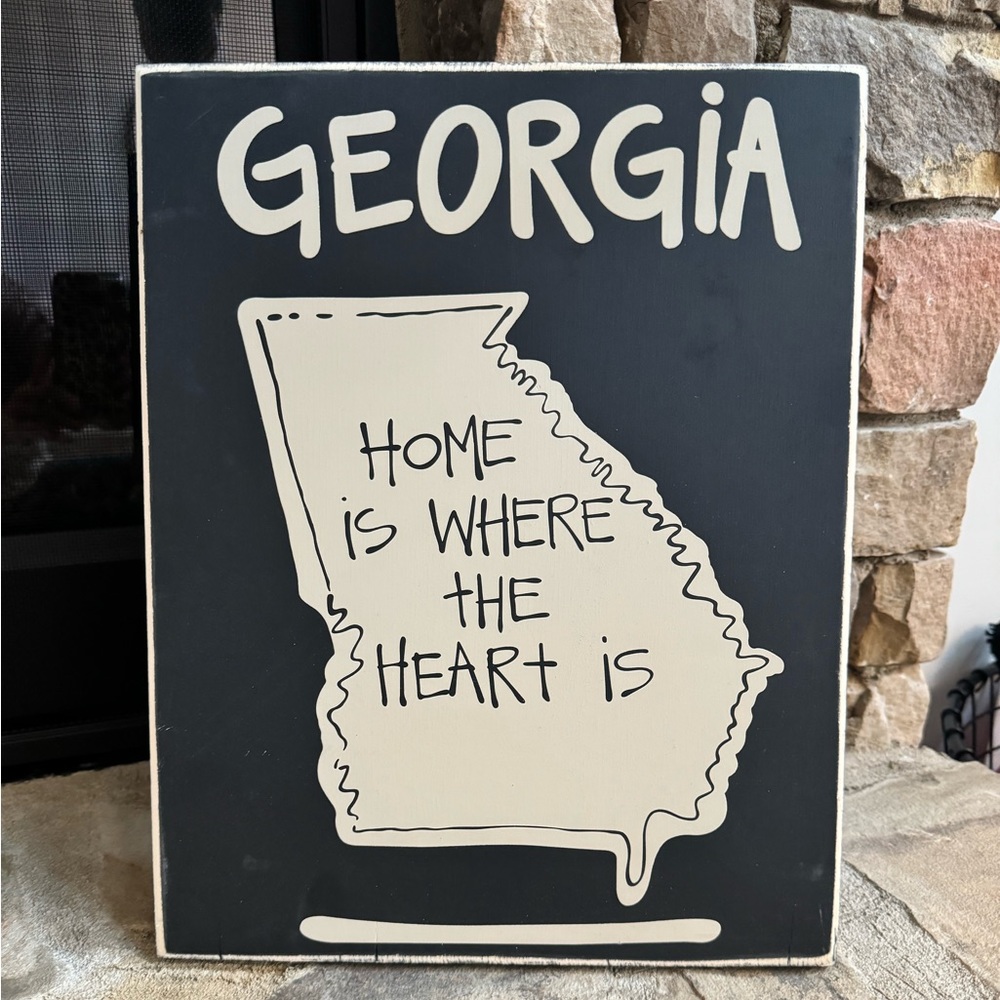 Georgia Home is‎ Where the Heart Is wood sign